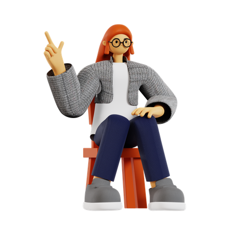 Teacher pointing finger  3D Illustration