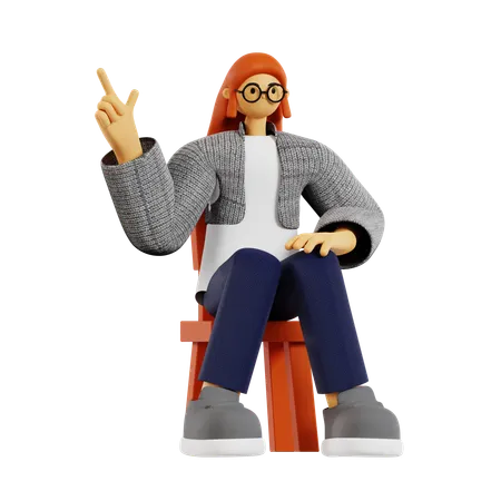 Teacher pointing finger  3D Illustration