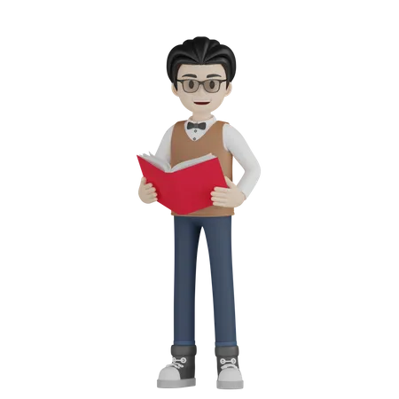 Teacher Read Book  3D Illustration