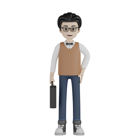 Teacher Standing  3D Illustration