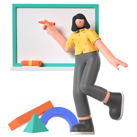 Teacher Teaching in class  3D Illustration