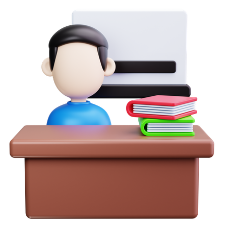 Teacher Teaching In Classroom  3D Icon