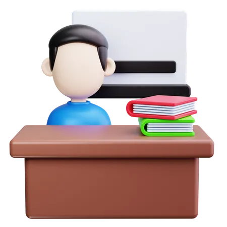 Teacher Teaching In Classroom  3D Icon