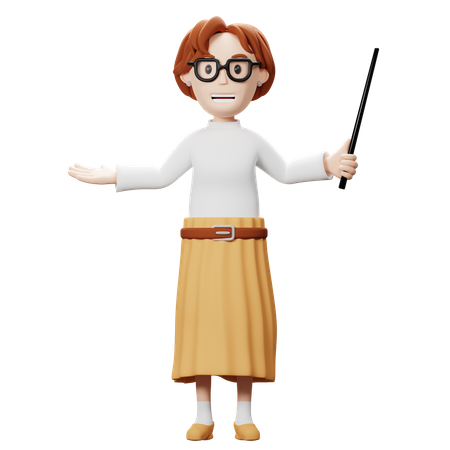 Teacher Teaching In Classroom  3D Illustration