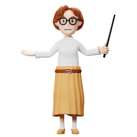 Teacher Teaching In Classroom  3D Illustration