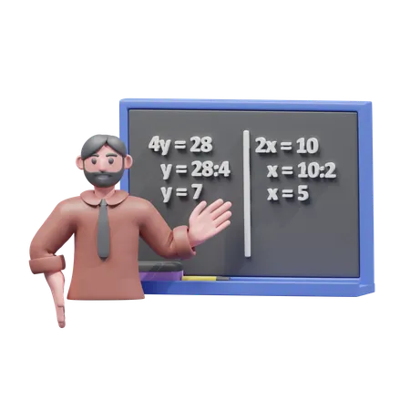 Teacher Teaching Math  3D Icon