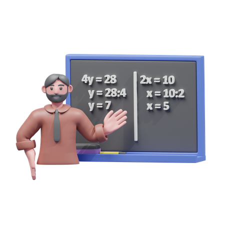 Teacher Teaching Math  3D Icon