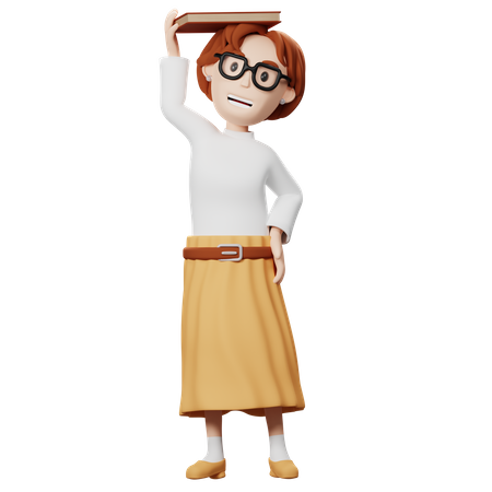 Teacher With Book  3D Illustration