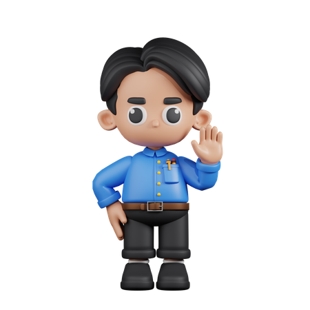 Teacher With Hands Up  3D Illustration