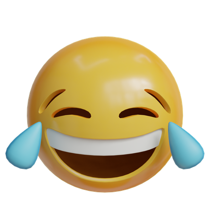 Emoji de larmes de joie avec de l'eau dans la tête, rire  3D Icon