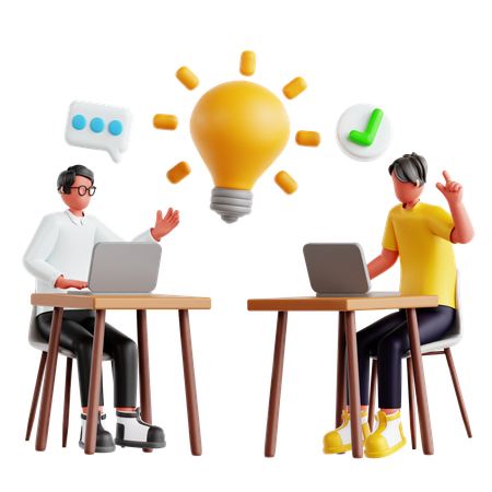 Team arbeitet an innovativer Idee  3D Icon