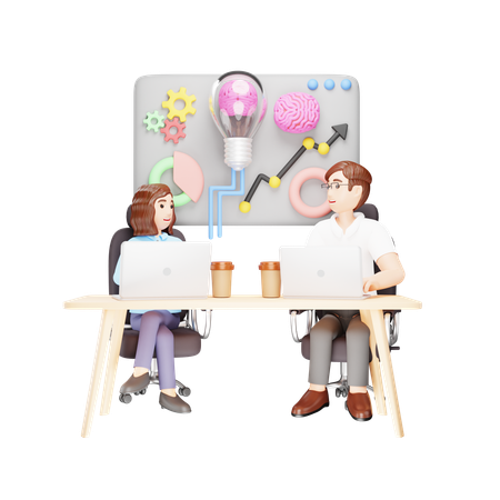 Team Brainstorming  3D Icon