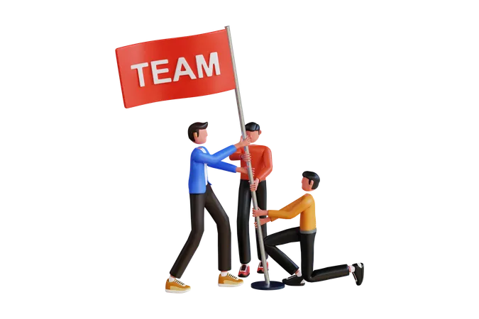 Team Building 3 D Illustration Teamwork Concept Success Strategy Cooperation And Collaboration 3D Illustration