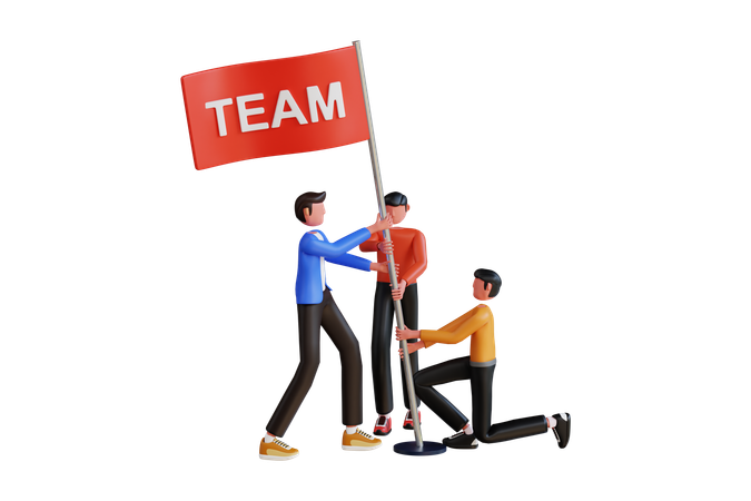 Team Building  3D Illustration