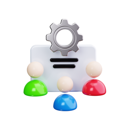 チームコラボレーション  3D Icon