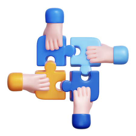 Team Collaboration Puzzle  3D Icon