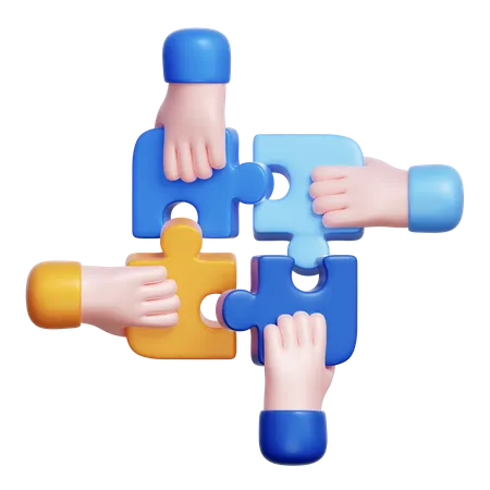 Team Collaboration Puzzle  3D Icon