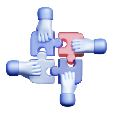 Team Collaboration Puzzle  3D Icon