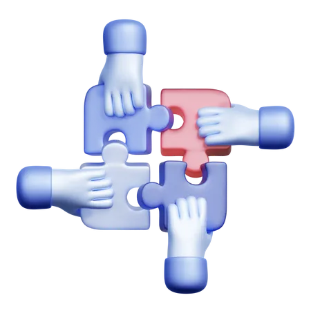 Team Collaboration Puzzle  3D Icon