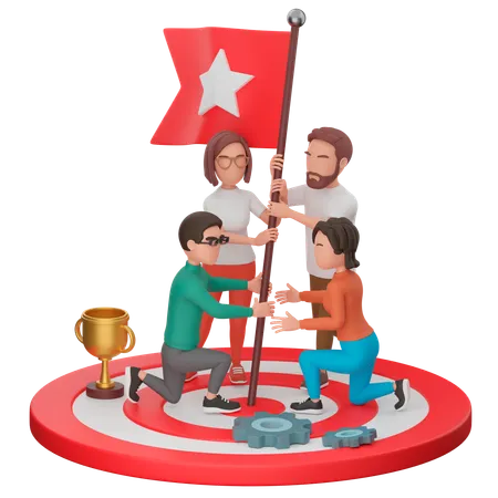 Team goals  3D Illustration