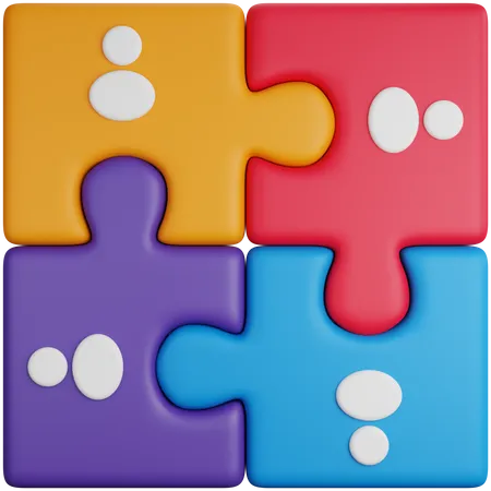 3 D Icon Illustration Team Group Puzzle 3D Icon