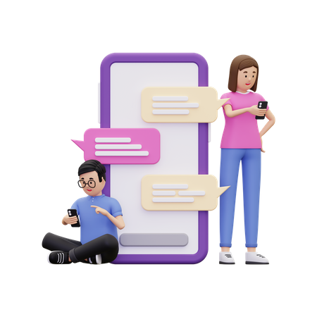 Team having an online conversation  3D Icon