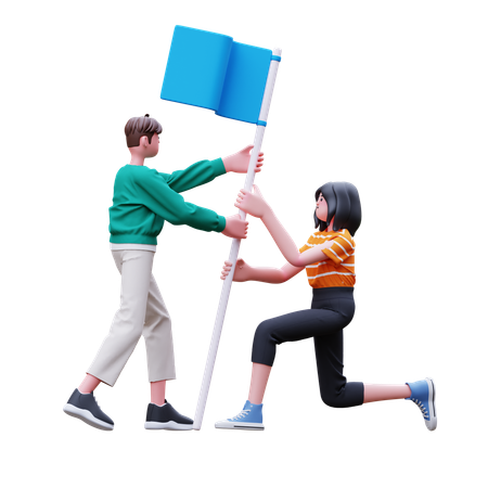 Team is setting business target  3D Icon