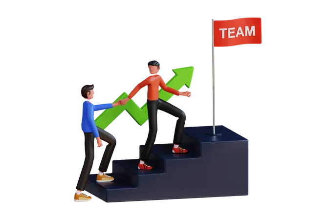 Team Management  3D Illustration