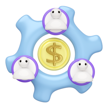チーム管理  3D Icon