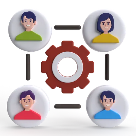 Team Management  3D Icon