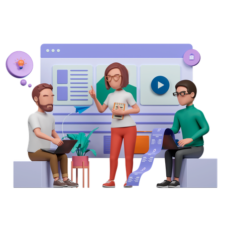 Team Meeting  3D Illustration