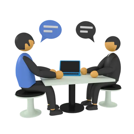 3 D Illustration Of Meeting Team Businessman 3D Illustration