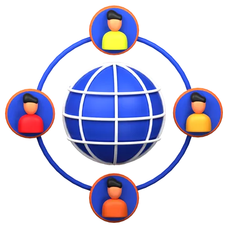 Team Network  3D Icon