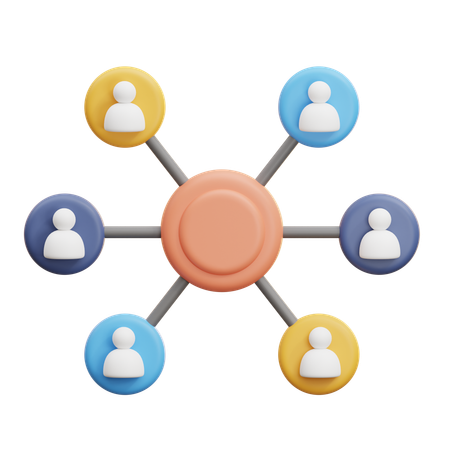 Team Network  3D Icon
