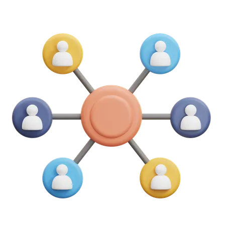 Team Network  3D Icon