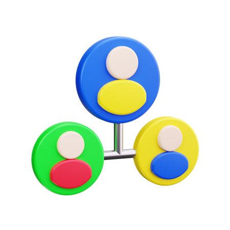 Team-Netzwerk  3D Icon