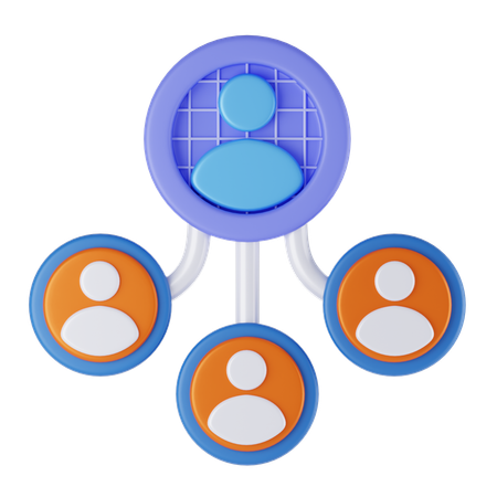 Team-Netzwerk  3D Icon