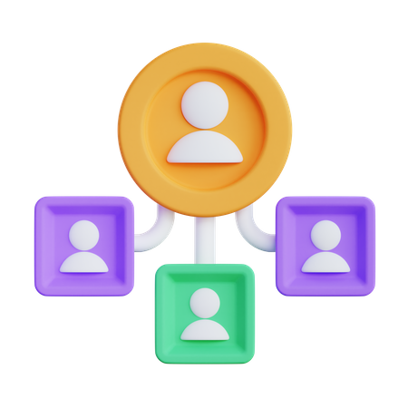 Team-Netzwerk  3D Icon