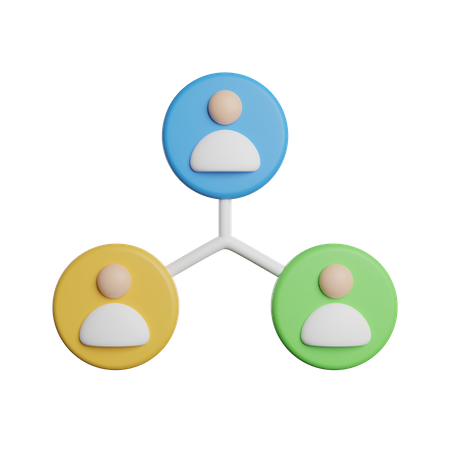Team-Netzwerk  3D Icon