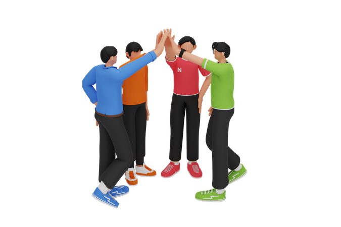 Team of business people  3D Illustration