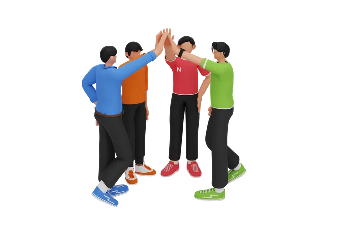 Team of business people  3D Illustration