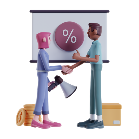 Team partnership handshake  3D Icon
