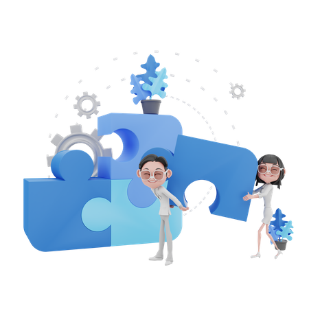 Team Solving Problem  3D Icon
