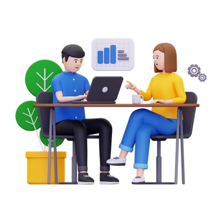 Team working on business startup  3D Icon