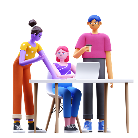 Team Working Together  3D Illustration