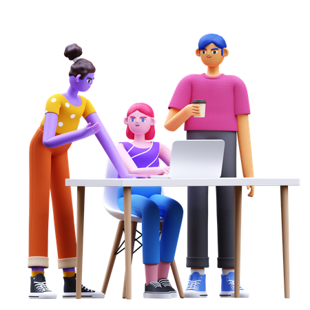 Team Working Together  3D Illustration