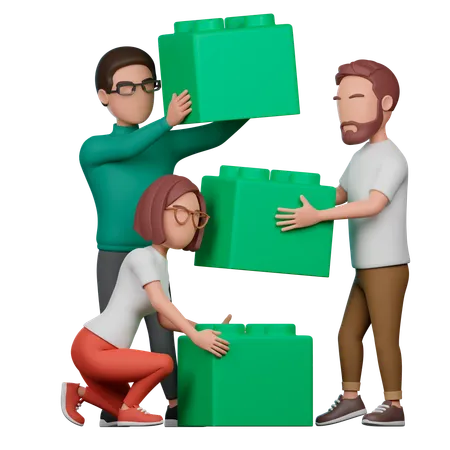 Teamwork  3D Illustration