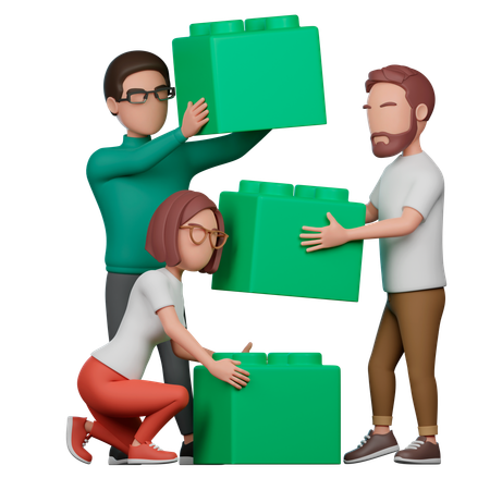 Teamwork  3D Illustration