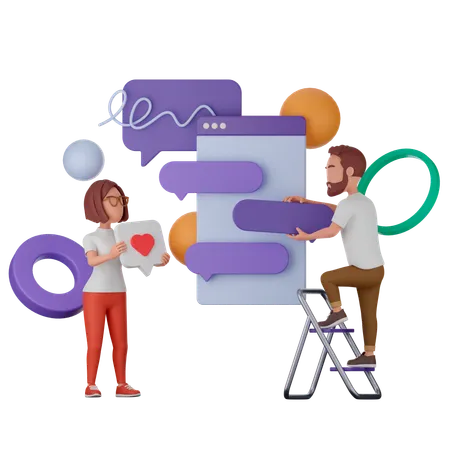 Teamwork  3D Illustration