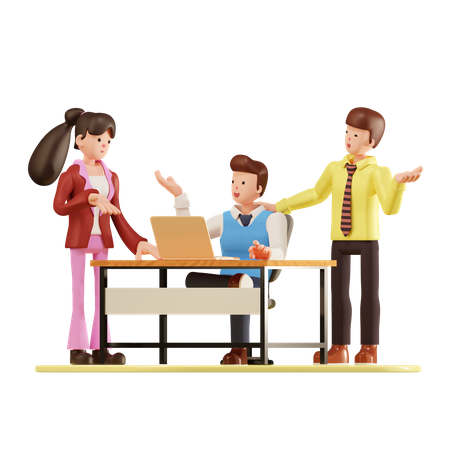 Teamwork  3D Illustration